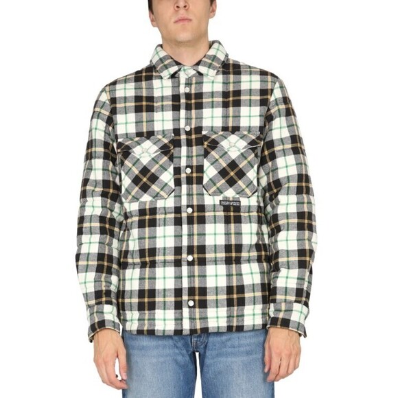 Marcelo Burlon Plaid Shirt Jacket With Classic Collar - NWT